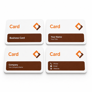 Cartes de visite blanches personnalisées imprimées, design <span class=keywords><strong>orange</strong></span> et marron, coins arrondis, cartes de visite professionnelles avec logo - Product Image 3