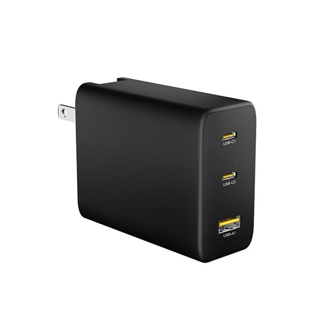PD 140W PD3.1 GaN Charger 3-Port (2 USB-C + 1 USB-A) with QC3.0/PPS for Laptop & Camera High-Power Wall Plug