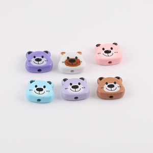 Cuentas acrílicas de oso lindo para la fabricación de joyas, color aleatorio, forma, número de pieza 37089 - Product Image 1