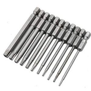 11 Uds. Vástago hexagonal de 1/4 pulgadas, longitud de 4 pulgadas, juego de destornilladores de cabeza de seguridad Torx hexagonal de acero S2, brocas - Product Image 1