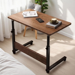 <span class=keywords><strong>Bureau</strong></span> d'ordinateur <span class=keywords><strong>pliable</strong></span> en bois réglable en hauteur pour la maison, avec rangement, table d'appoint portable pour ordinateur portable, <span class=keywords><strong>roulettes</strong></span> mobiles - Product Image 3