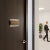Autocollant de signalisation d'ascenseur en acrylique double couche personnalisé MACCAN avec braille ADA pour panneau de commande d'ascenseur, étiquette d'accessibilité au niveau du sol et de la pièce