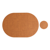 Set de table et sous-verre en PU texturé imprimé style nordique, résistant à la chaleur et isolant