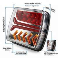 Nouveau feu arrière LED bicolore rouge et jaune pour camion et remorque, avec signal de freinage et avertissement, à fixation magnétique, pour le marché international