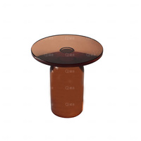 Mesa de centro de sala de estar minimalista circular acrílica mesa auxiliar de sofá de carga duradera
