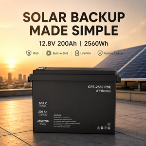Batería LiFePO4 LFP CFE-2560 PSE 12.8V 200Ah con BMS IP65, 3000 Ciclos, para <span class=keywords><strong>Inversor</strong></span> <span class=keywords><strong>Fronius</strong></span>, Energía <span class=keywords><strong>Solar</strong></span> Marina y Sistemas de Respaldo <span class=keywords><strong>Solar</strong></span> - Product Image 2