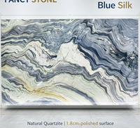 Dalle de pierre en quartz bleu soyeux FANCY STONE, 1,8 cm, finition polie pour une texture lisse et fine, durable et facile à entretenir