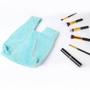 Sac de poignet de bonne qualité mini portable réutilisable confortable doux de luxe japonais logo personnalisé tissu velours noeud - Product Image 6