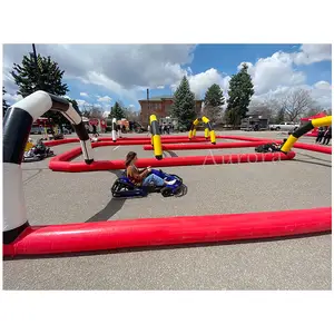 Hot sales New Design inflatable running track outdoor inflatable track obstacle course inflatable go kart racing track