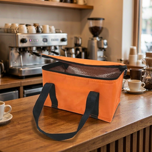 Bolsa Térmica Blanca Reutilizable Impermeable con Logotipo Personalizado de Fábrica, con Cierre Aislante para Entrega de Pasteles - Product Image 1