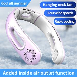 Sin aspas usable cuello colgante un segundo ciclo de enfriamiento <span class=keywords><strong>aire</strong></span> dos manos libre portátil recargable cuello ventilador seguridad de calor - Product Image 3
