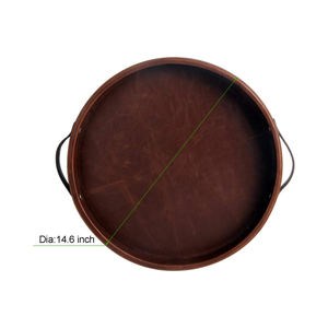 Pu Da Vòng Lưu Trữ Phục Vụ Khay Với Thoải Mái Xử Lý Đối Với Trang Chủ Phòng Khách Phòng Tắm Đồ Trang Sức Hiển Thị Trang Trí Khay - Product Image 3