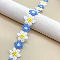 Ruban de dentelle guipure multicolore à motif marguerite, broderie florale, applique pour la couture de vêtements, le bricolage et la décoration de robes Abaya