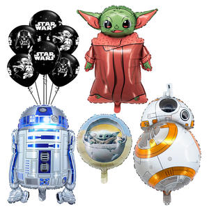Sci-fi Yoda Baby <span class=keywords><strong>BB8</strong></span> Space <span class=keywords><strong>Robot</strong></span> Película de aluminio de látex de 12 pulgadas Globo de cumpleaños decorado - Product Image 1