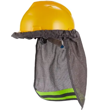 Casco duro de seguridad de alta visibilidad, casco de seguridad con sombra para el cuello, protector solar, sombrero duro de seguridad reflectante, ala con solapa para el cuello