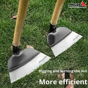 Jingsida Vorkvormig Hout Handvat Mangaan Staal Schoffel Wieden Gereedschap Voor Thuis Tuinieren Multifunctioneel Voor Wieden Graven 1 Jaar - Product Image 2