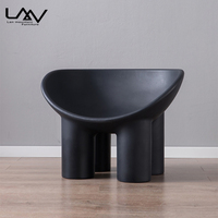 Chaise de salle à manger en plastique PE en forme de patte d'éléphant, chaise de loisirs en plastique pour salon – Grande Vente