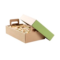 Grand plateau de traiteur à emporter Kraft pour beignet Bagel Donut Cake Food Delivery Sandwich Boîte à double tiroir Support pour table à vapeur