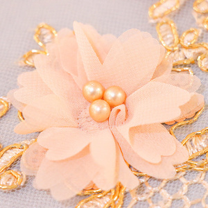 Commercio all'ingrosso 3D tessuto di pizzo Glitter 3D maglia ricamata per abito da sera croce stile poliestere per accessori da sposa e borse - Product Image 6