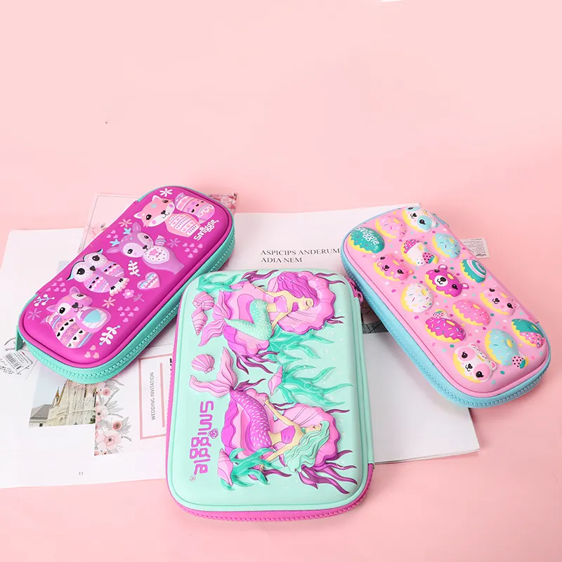 TOPSTHINK Smiggle Hộp Bút Chì EVA Trường Học Sáng Tạo Hoạt Hình 3D Dễ Thương Cho Học Sinh