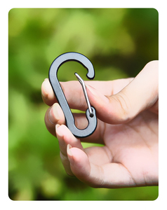 Phẳng hình bầu nhỏ Carabiner kim loại móc khóa leo núi khóa mùa xuân Snap móc 50mm dây cổng nhôm Carabiner - Product Image 3