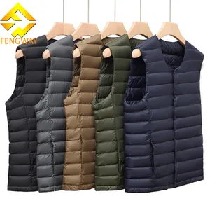 Fengway puffer jacket men Custom Winter Warm Mens Bubble Waistcoat O-Neck Sleeveless Down Coat Casual Thin Puffer Vest For Men