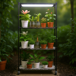 Estante para Plantas de 4 Niveles DB Wholesale con Luz LED de Espectro Completo de 45W para Cultivo Interior - Product Image 2