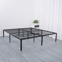 Lit de chambre moderne transfrontalier 2026 avec cadre en métal réglable et rangement intégré, 1,8 m, emballé en carton creux