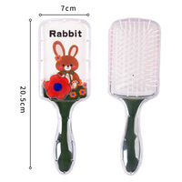 Peigne de massage à coussin d'air rectangulaire Labubu, motif floral lapin, masseur portable pour cuir chevelu - Fabricant transfrontalier