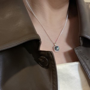 Collares con colgante de moda Retro Coreana de plata de ley S925, cadena de clavícula Simple con diseño de luz de luna de cal alargada para venta al por mayor - Product Image 3