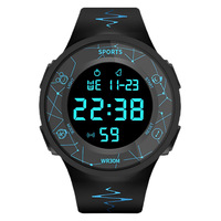 Montre électronique en acrylique tendance et écologique pour le commerce de gros, multifonctionnelle, chronographe sportif, résistante à l'eau jusqu'à 10 m
