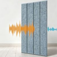 Panneau acoustique rainuré insonorisant, panneau mural en fibre de polyester à fentes pour salle de classe, bureau et salle de musique