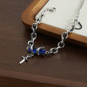 Joyería impermeable pulsera <span class=keywords><strong>de</strong></span> circón <span class=keywords><strong>de</strong></span> color cuadrado <span class=keywords><strong>Cadena</strong></span> <span class=keywords><strong>de</strong></span> doble capa hipoalergénica pulsera <span class=keywords><strong>de</strong></span> acero inoxidable apilada joyería - Product Image 2