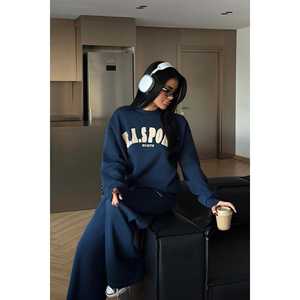 Survêtement en velours bleu marine Easport pour garçons, coupe-vent, respirant, pour l'entraînement et le jogging, avec éléments réfléchissants, grande taille, hiver - Product Image 2