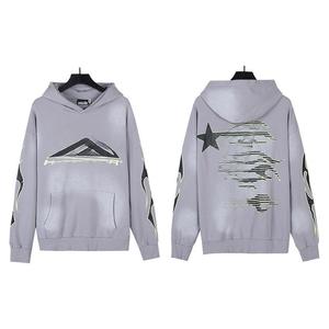 Nuova Collezione 2025: Felpa con Cappuccio Unisex in Cotone 100% Lavato con Acido, Stile High Street, con Zip e Stampa Digitale a Stelle - Edizione Infernale - Product Image 5