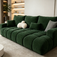Canapé modulaire en tissu compressé en forme de L, 3 places, style nuage, assise profonde pour salon, fabrication OEM