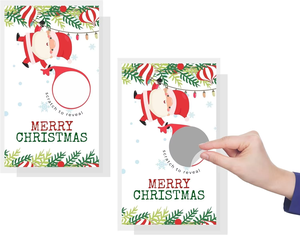 รวมสติ๊กเกอร์เงินรอบรอยขีดข่วนสำหรับวันหยุดคริสต์มาสบัตรคูปองลูกค้าแบบ DIY เขียนในส่วนลดของคุณเอง - Product Image 2