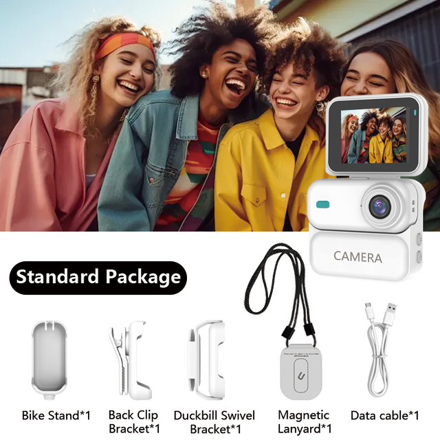 Compact 4K Sports Action Camera with 120° Wide View for Outdoor Riding Travel and Social Media Video