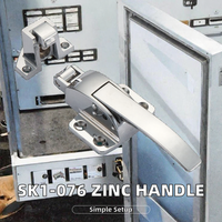 Poignée de loquet de porte de four industriel en alliage de zinc chromé, loquet à rouleau pour chambre climatique et équipement de boulangerie