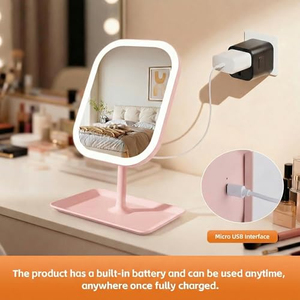 Miroir de Maquillage LED Moderne de Bureau avec 3 Couleurs de Lumière, Miroir Tactile pour Femmes, Miroir de Coiffeuse pour Chambre à Coucher - Product Image 5