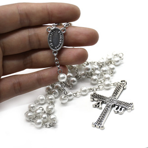 Collier de chapelet de perles avec pendentif croix, qualité AA, pour cérémonies religieuses, origine Zhejiang - Product Image 5