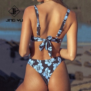Trajes de Baño de Nailon Reciclado de Alta Calidad, Bikini con Estampado Hawaiano Personalizado para Mujer, Fabricante de Ropa de Playa - Product Image 3