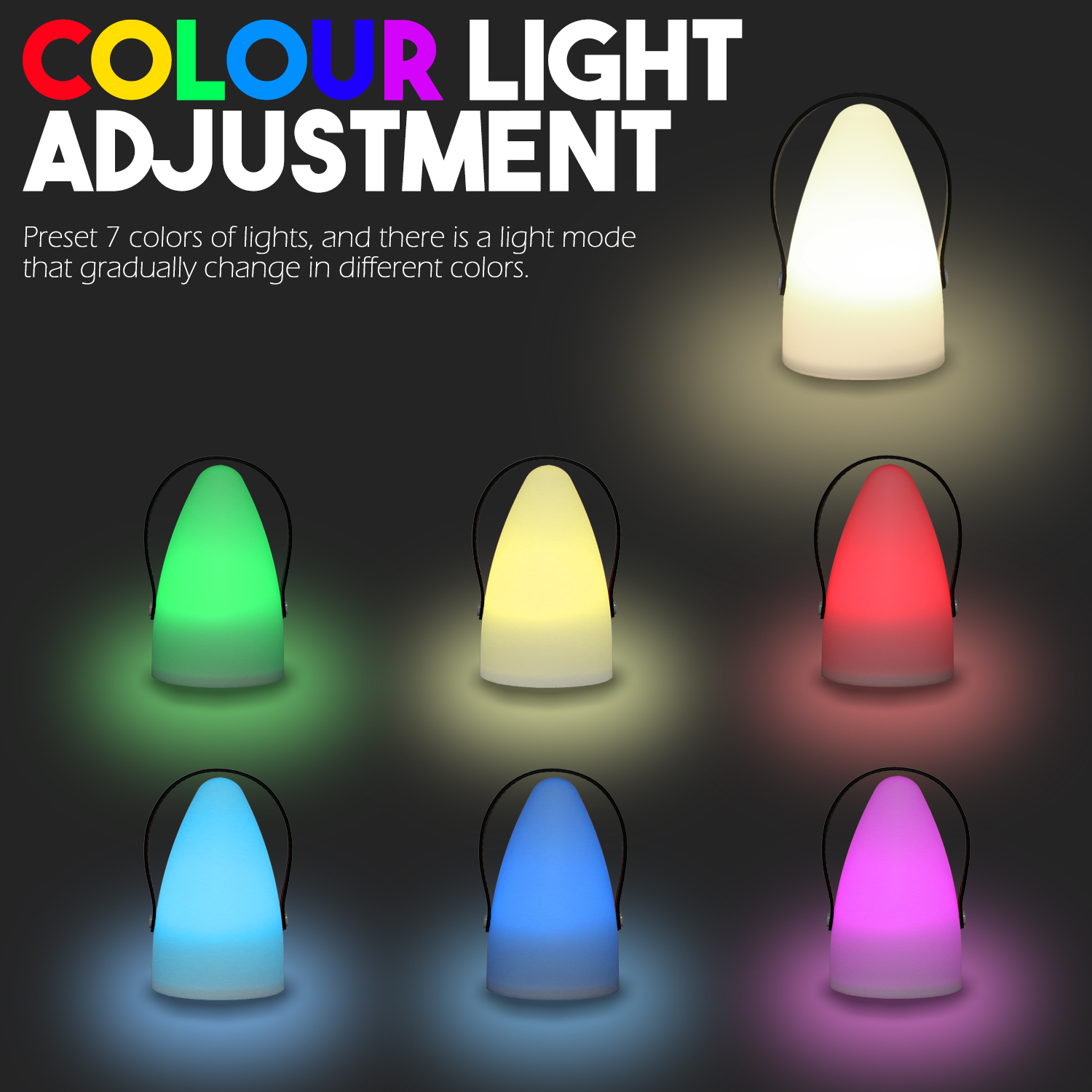 Домашний декор, портативный светодиодный перезаряжаемый цветной светильник для гостиной, стола