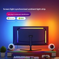Tira de Luces LED RGB 5050 de Colores, Sincronizada con la Computadora, Conectada a la Pantalla, Controlada por Sonido, con Flujo de Luz