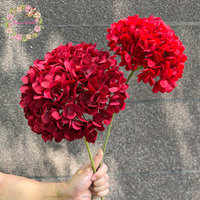 Fleurs artificielles en gros, hortensia de haute qualité, diamètre 21 cm, grande tête, fleur d'hortensia en soie blanche et verte pour la décoration de mariage