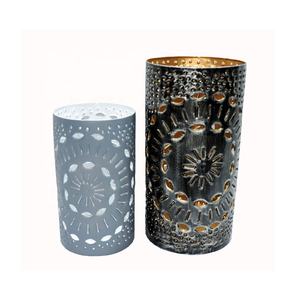 ชุดเชิงเทียนเฮอร์ริเคน2ชิ้นทำจากโลหะเหล็กทันสมัยสำหรับตกแต่งบ้าน - Product Image 4