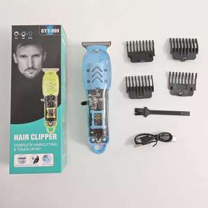Recortadora de Barba Eléctrica Transparente para <span class=keywords><strong>Hombre</strong></span>, Cortapelos Inalámbrico con Peine Limitador Ajustable, Kit de Recortadora de Pelo Eléctrica Doméstica - Product Image 2