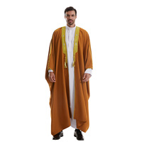 CCY Haute Qualité Épais Musulman Dubaï Hommes Bisht Islamique Eid Arabie Saoudite Bachelor Discours Thobe Abaya Kaftan Jubbah Brodé