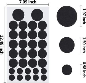 Círculos de fieltro autoadhesivos para manualidades y disfraces de Halloween, 160 piezas, negro o blanco - Product Image 3