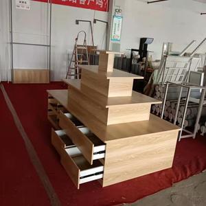 Tùy chỉnh cửa hàng bằng gỗ Kệ trưng bày chảy hiển thị đứng với ngăn kéo ở phía dưới - Product Image 3